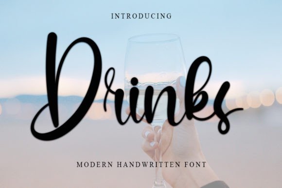 Drinks Font: A Handwritten Typeface for Elegant Craft Projects